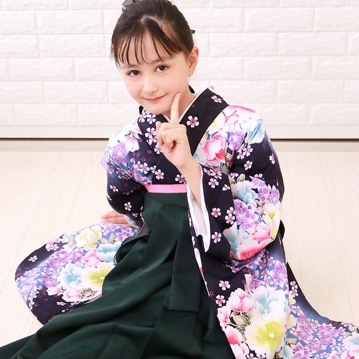 着物袴セット ジュニア用へ直し 135cm～150cm 百花繚乱 NO13327（楽天  
