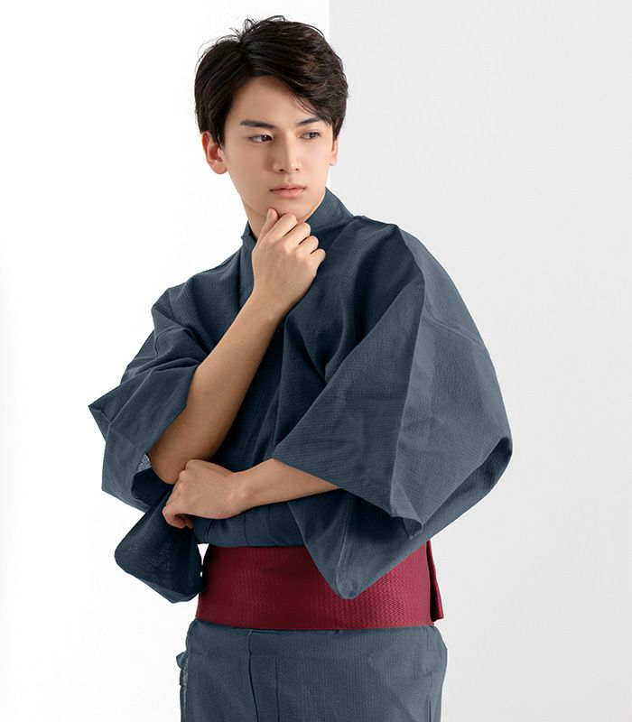 ◇ノー皺加工最高級カルキュロ◇蒼碧の波涼し浴衣◇しわに