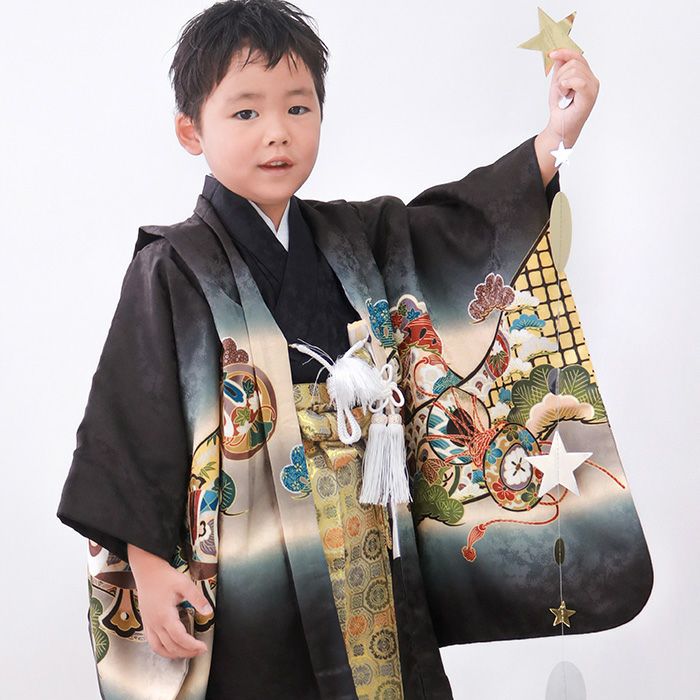 豪華安心12点フルセット】 七五三 着物 男の子 5歳 袴 購入 販売 絵羽