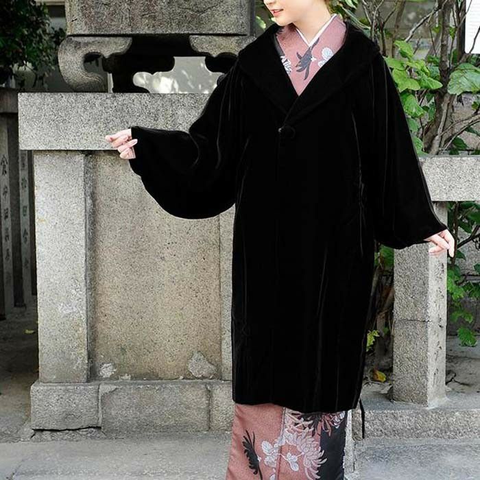 アゲハラコート) 着物 コート 冬 アゲハラ 黒 日本製 女性 レディース  