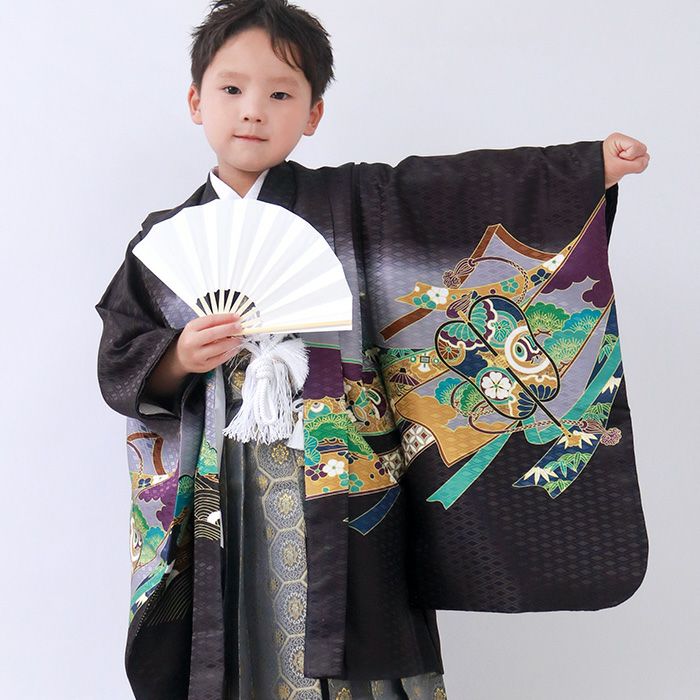 豪華安心12点フルセット】 七五三 着物 男の子 5歳 袴 購入 販売 鷹兜