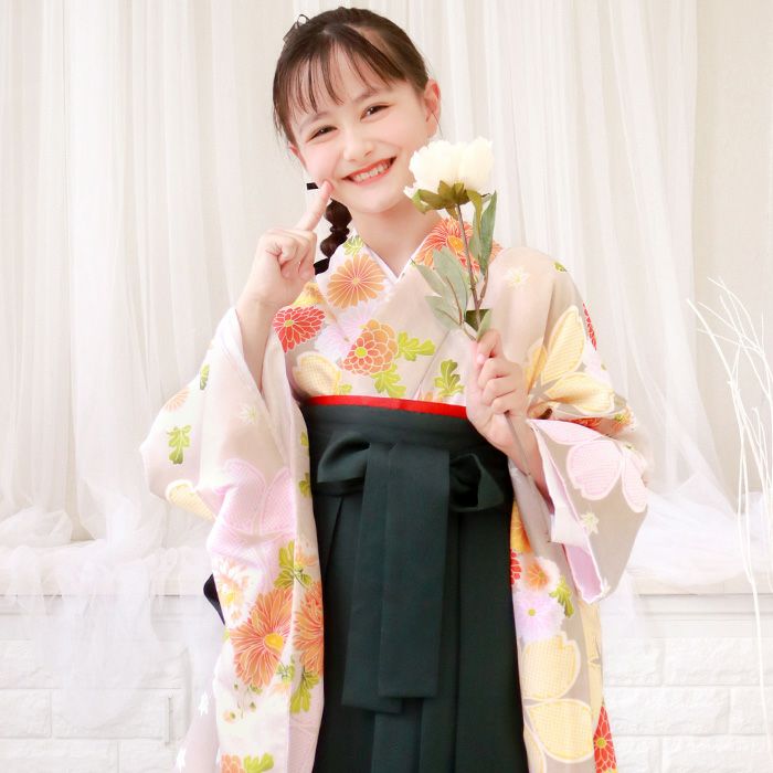 袴4点セット 華やか B ジュニア) 袴セット 卒業式 小学生 袴 セット 