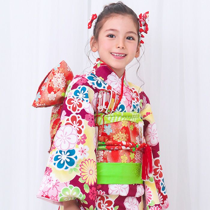 チューリップ】七五三 3歳 越し 着物 被布コート8点セット 女の子 