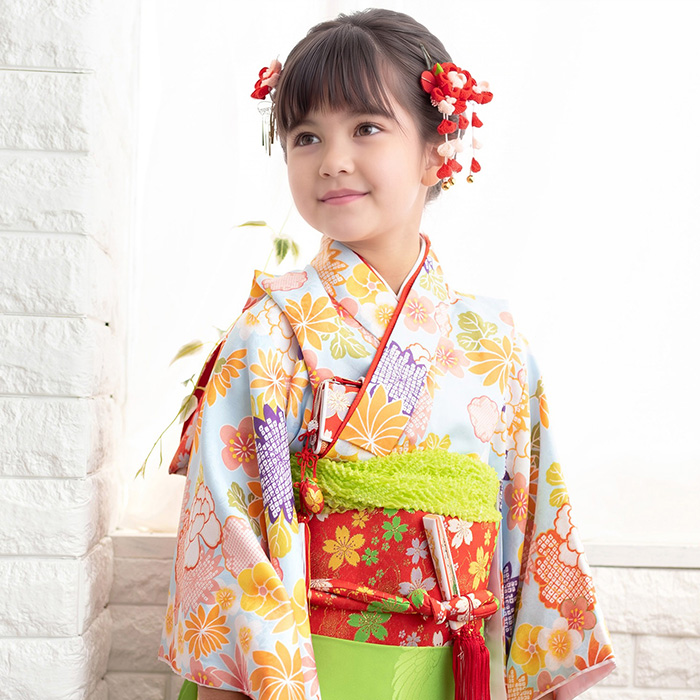 七五三 着物 7歳 フルセット 女の子 セット 草履 長襦袢 着物セット  