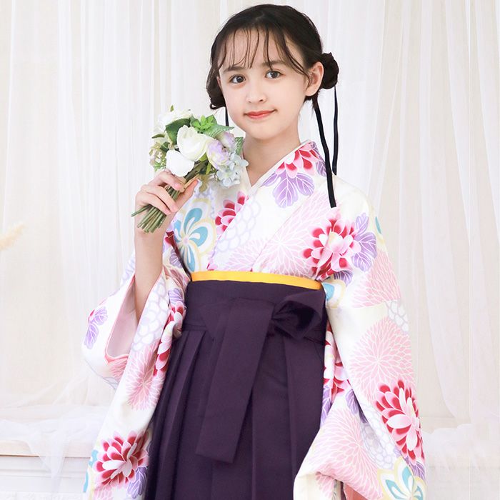 袴4点セット CCM D ジュニア) 袴セット 卒業式 小学生 袴 セット  