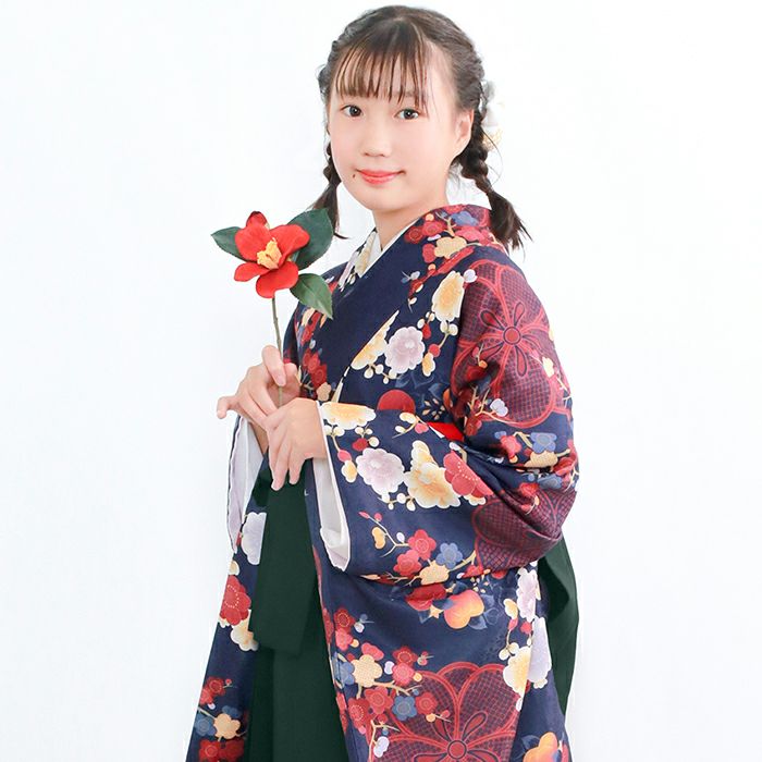 袴4点セット 華やかEF ジュニア) 袴セット 卒業式 小学生 4点セット  