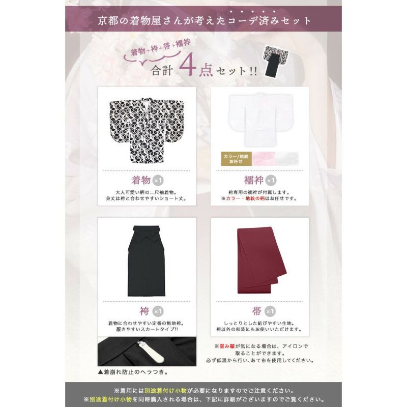 袴4点セット 華やかEF) 袴セット 卒業式 袴 セット 女性