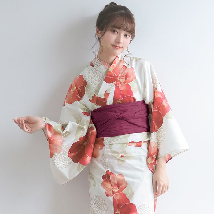 1人で簡単着付け!】 ( セパレート浴衣 4点セット 二部式浴衣 A