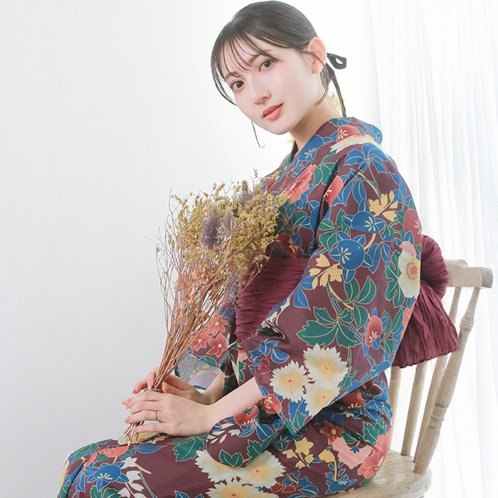 1人で簡単着付け!】( セパレート浴衣 4点セット 二部式浴衣 A) 浴衣 