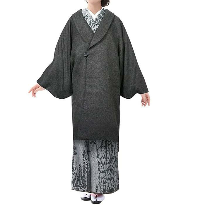 M07-3 新品 布四季庵ヨネオリ へちま衿 和装コート カシミア混 グレー M07-3 新品 布四季庵ヨネオリ へちま衿 和装コート カシミア混 グレー